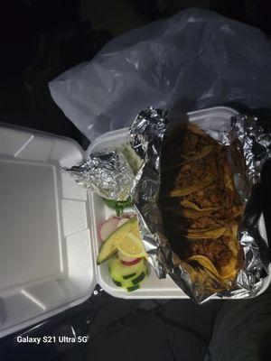 Full Taco's with fixings.