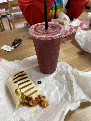 4. Chipotle Chicken Wrap & 2. Berry Lover Smoothie
