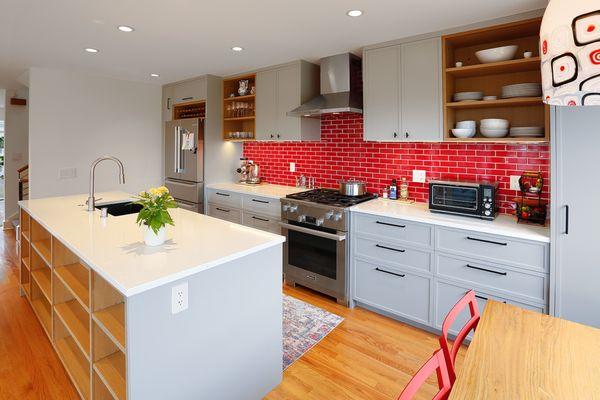 New kitchen with Plum custom cabinetry.