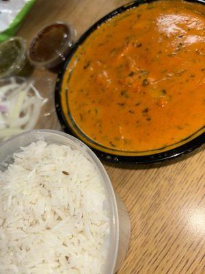 butter chicken white rice