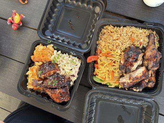 jerk and bbq chicken plates