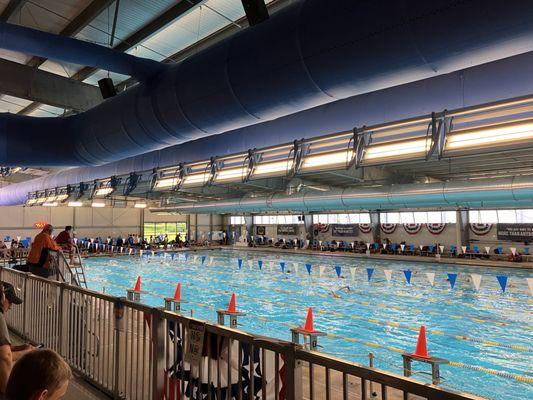 The 10-lane, Olympic-size pool is a behemoth of a facility!
