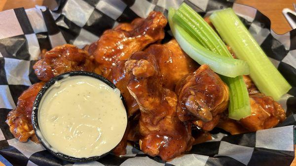 Hot BBQ Wings - nice flavored sauce and a good portion.