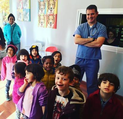Dr. Gaylord during a visit with a local Pre-K class.