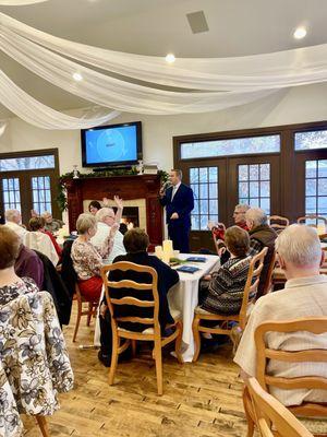 Dr Jacob Burrows, my audiologist, speaks to a community education seminar in Bountiful Utah