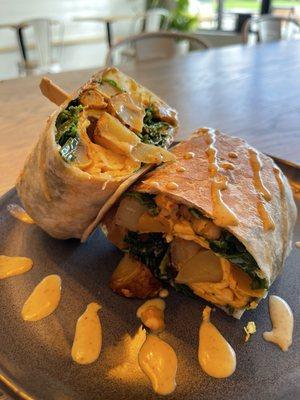 Veggie burrito w real eggs