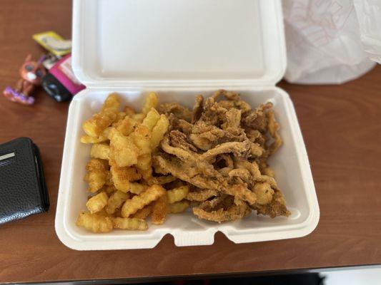 Oyster Mushrooms with Fries