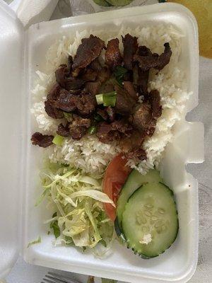 Pork rice plate
