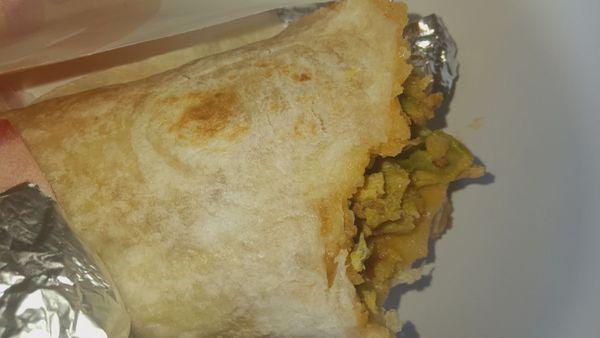 Potato sausage breakfast burritos without potatoes that we ordered