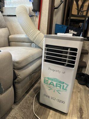 This portable AC unit was provided at no additional charge to keep me cool for two weeks while awaiting my two new AC units.