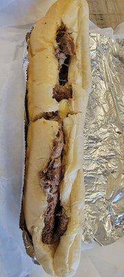 Large steak sandwich, just cheese and onions. Delicious!
