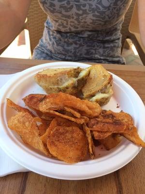 Grilled cheese w/ homemade spiced chips