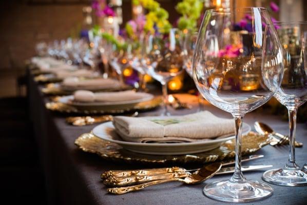 dinner party set and ready