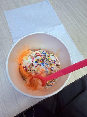 Pumpkin and vanilla frozen yogurt