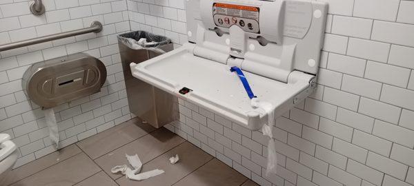 The unisex rest room at Target in North Quincy.