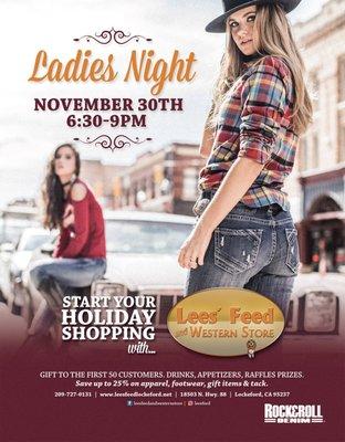 Annual Ladies Night November 30th! A event you should not miss.