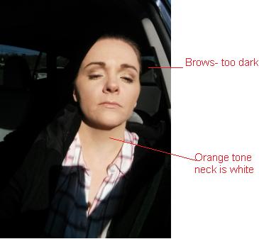 Makeup- too heavy, not blended, colors are off