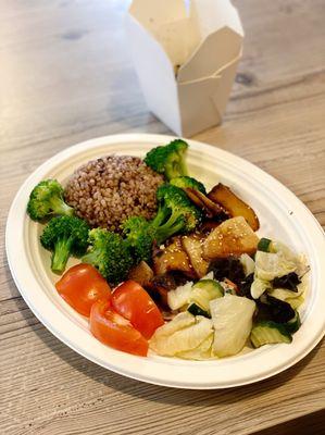 6. Teriyaki Organic King Oyster Mushroom Rice Set Meal
