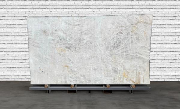 Cristallo Bianco Extra Polished - Quartzite Slab imported from Brazil.