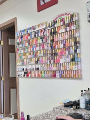 One of the walls of colors to choose from