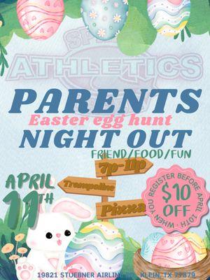 Coming April 11th. Parents Night Out