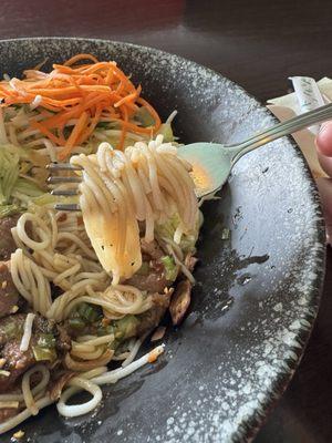 Bland and overcooked noodles