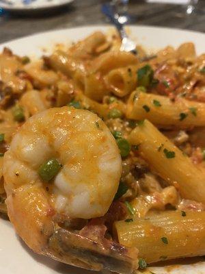 Spaghetti cento with rigatoni