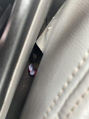 Trash in between seats