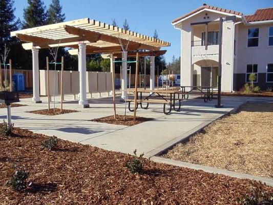 Picnic area and mailboxes
