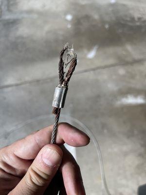 Rusted through cable