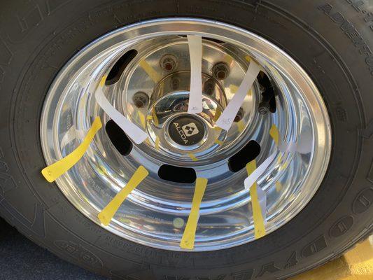 Scratched from their tire machine without any sleeves