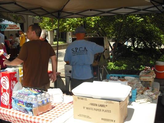 Lou grilling up some hot dogs