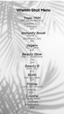 Vita-Shot Menu