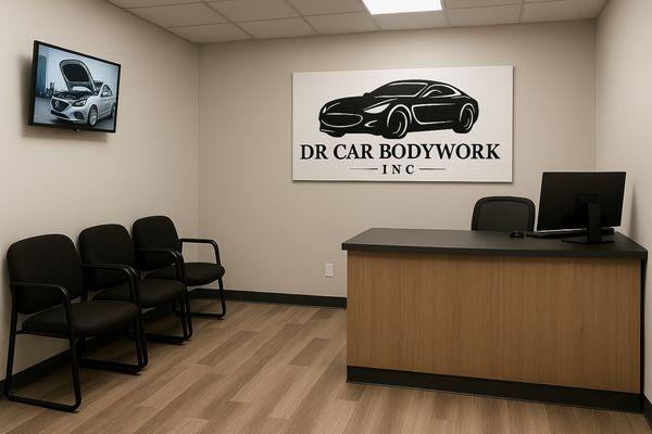 DR Car Bodywork front desk and waiting area.