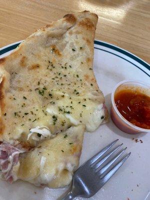 Ham and cheese calzone. I forgot to photograph my croffle - it was so good that I ate it too quickly.