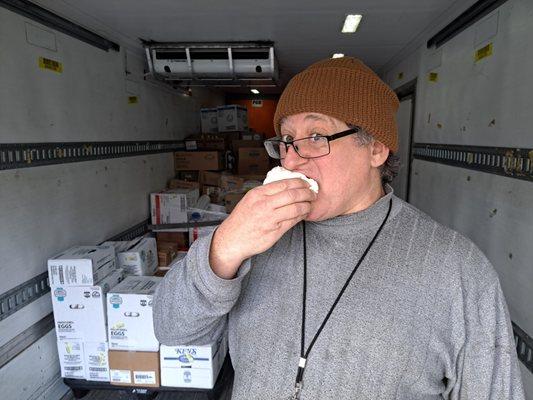 The Author, after a delivery to a grateful cake shop.