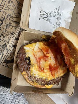 my "quarter pounder with everything on it" just a cheeseburger with onions