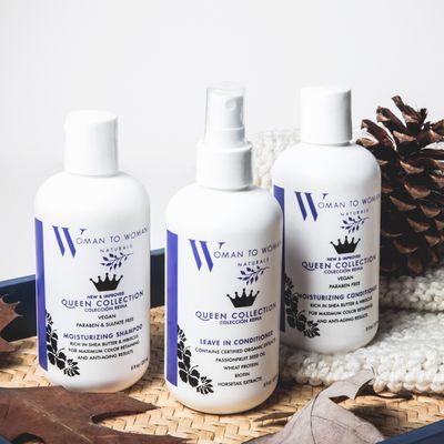 Moisturizing Shampoo, Conditioner and Leave in conditioner Queen Collection