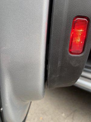 Driver side door panel, not put back correctly