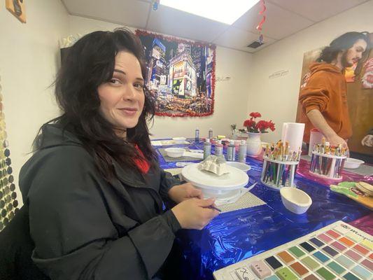 Getting ready to glaze