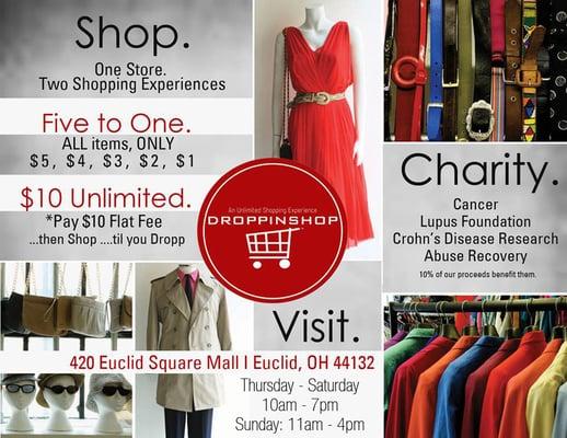 Droppinshop Retail is open Thursday - Saturday 10am to 7pm and Sunday 11am to 4pm est.