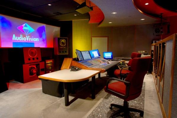 Studio A control room at AudioVision