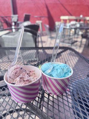 Kitty kat and blue moon ice cream