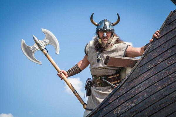 Viking in full garb