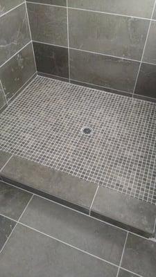 Pacific Legacy Homes. Completed Master Bathroom shower pan.