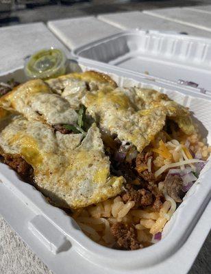 Breakfast burrito "bowl"