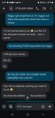 Convo with bad barber