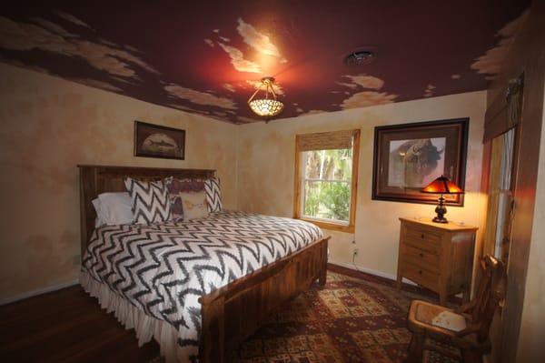 Luxurious bedding in rustically appointed bedrooms, comfortably sleeps 15.