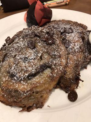 Cinnamon bun French toast with Hershey's chocolate chips