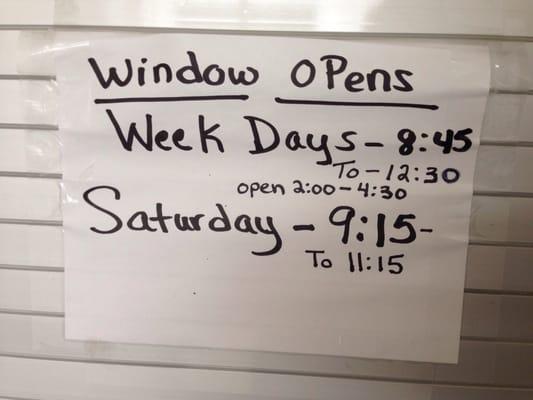 Window hours